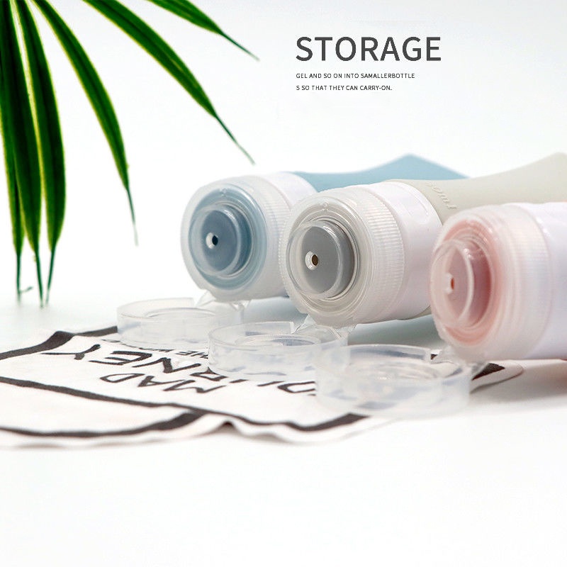 Bộ 4 Chai Chiết Mỹ Phẩm/ Dầu Gội/ Nước Rửa Tay Bằng Silicone Nhỏ Gọn Dành Cho Đi Du Lịch