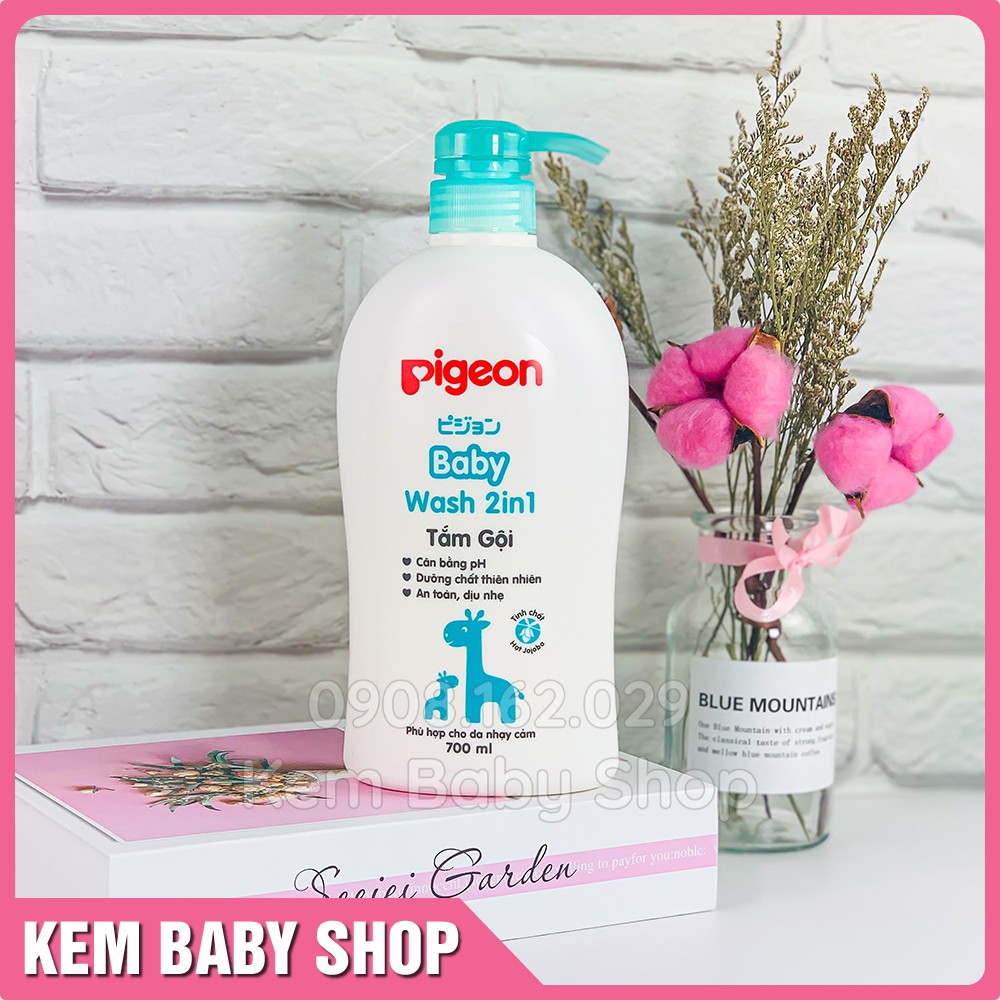 [Chính Hãng] Sữa tắm gội dịu nhẹ Pigeon 700ml 2in1 Hoa hướng dương / Jojoba - Sữa tắm Pigeon cho bé