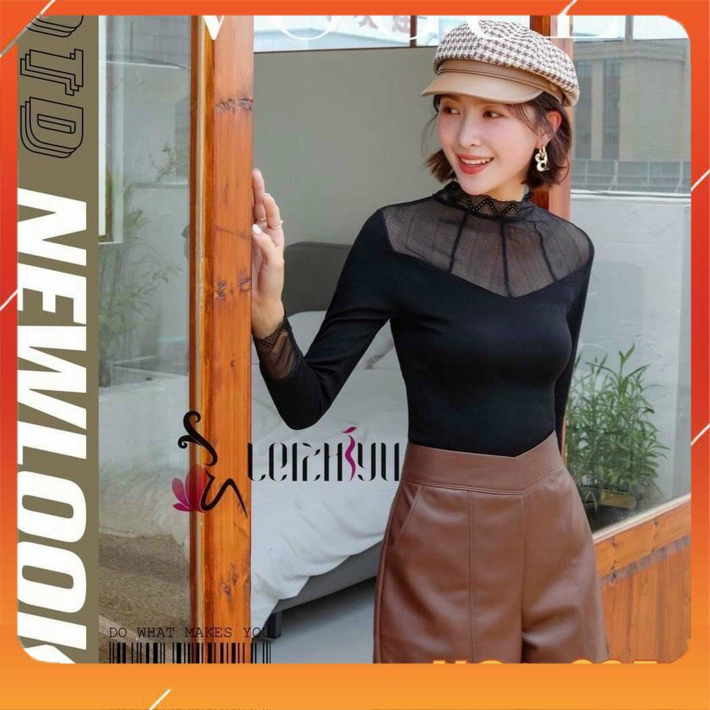 Áo giữ nhiệt cotton mix ren cao cấp giữ nhiệt siêu ấm cổ ren mềm mại kết hợp được nhiều kiểu trang phục 6251