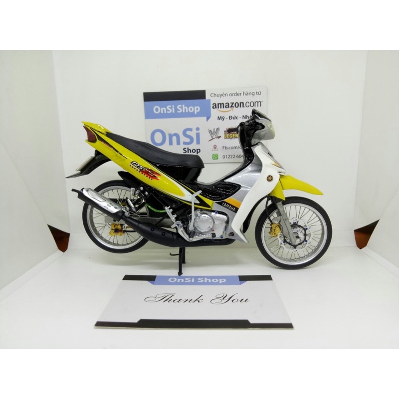 MÔ HÌNH YAZ 125cc ( Y125ZR ) XE ĐỘ TỈ LỆ 1/12 ( VÀNG - BẠC - TRẮNG - BÁNH CĂM )