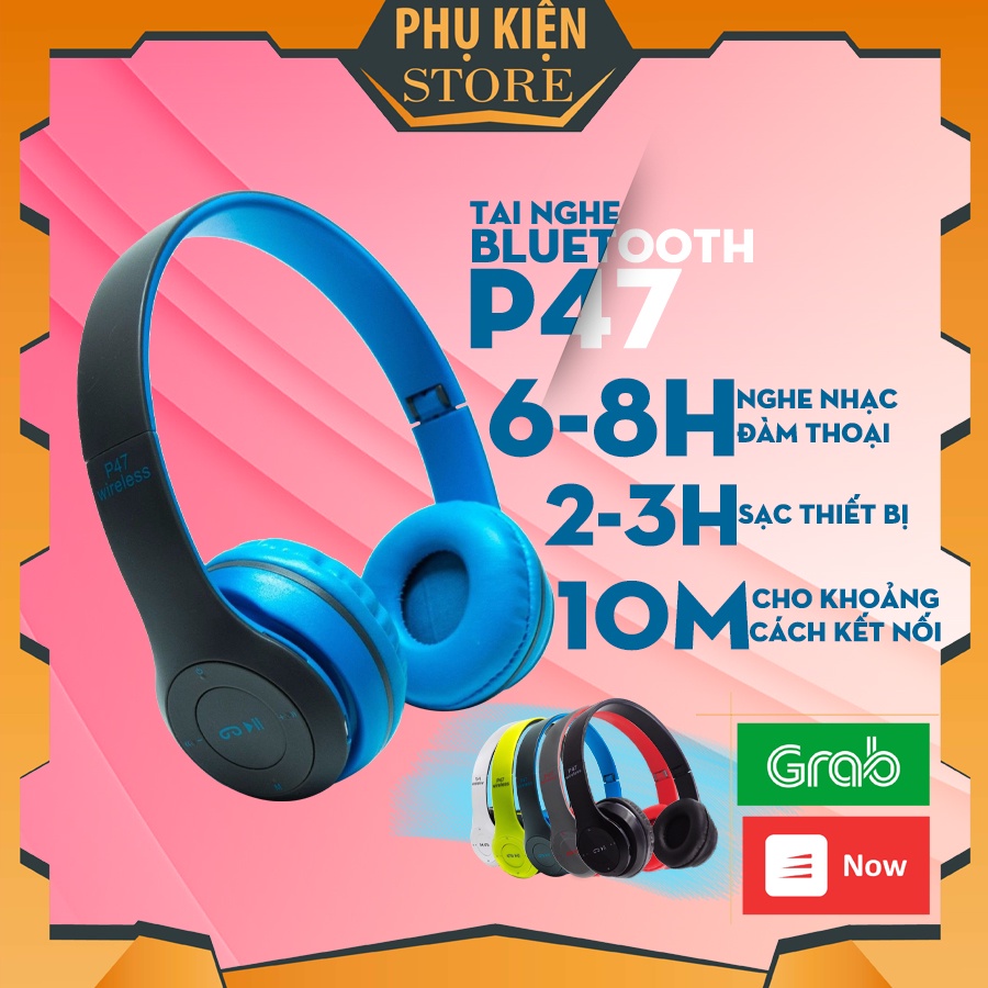 Tai Nghe Chụp Tai Không Dây Headphone Bluetooth 5.0 P47 Hàng Chính Hãng