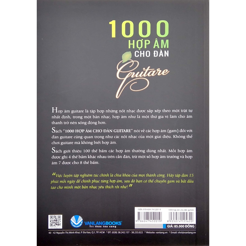Sách 1000 Hợp Âm Cho Đàn Guitare (Tái Bản)