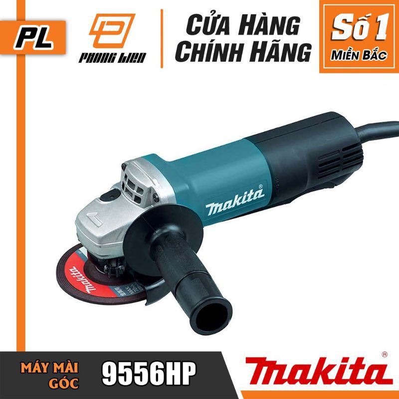 Máy mài góc – máy cắt cầm tay Makita 9556 có giảm nhiệt, roto cách điện, chống rung tốt