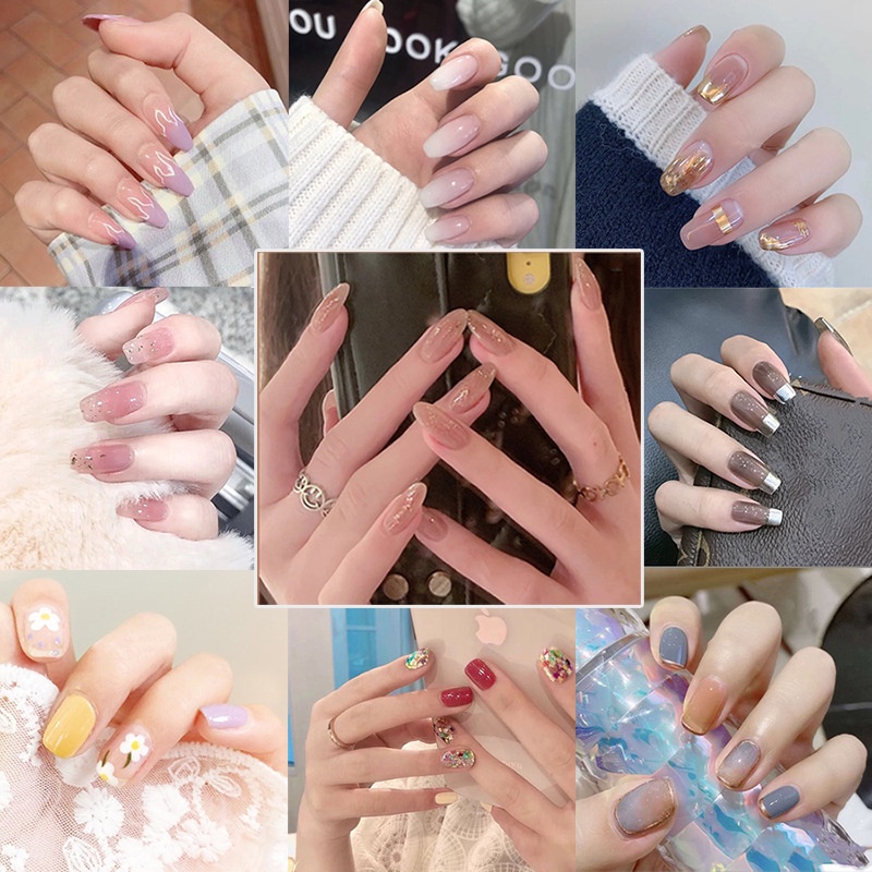 Bộ 24 Móng Tay Giả Trang Trí Nghệ Thuật DIY