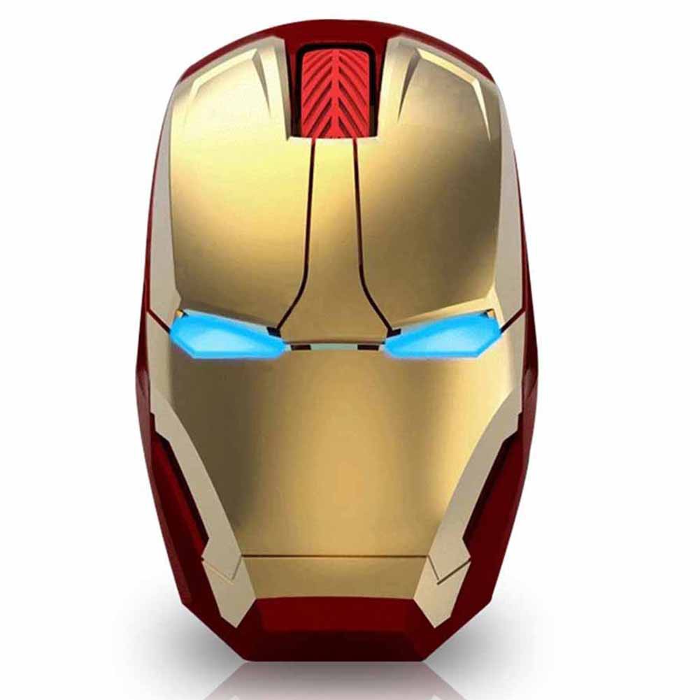 Chuột Máy Tính Không Dây Hình Iron Man 600 / 1200 / 1600 Dpi Thời Trang