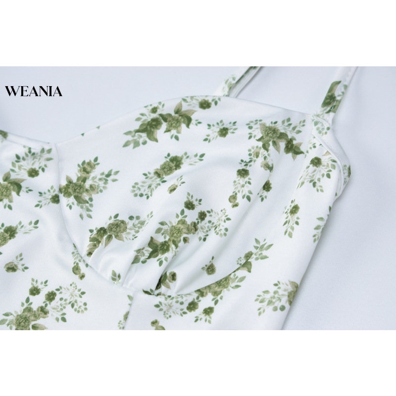 Đầm Hai Dây Hở Lưng In Hoa Thời Trang Mùa Hè Cho Nữ