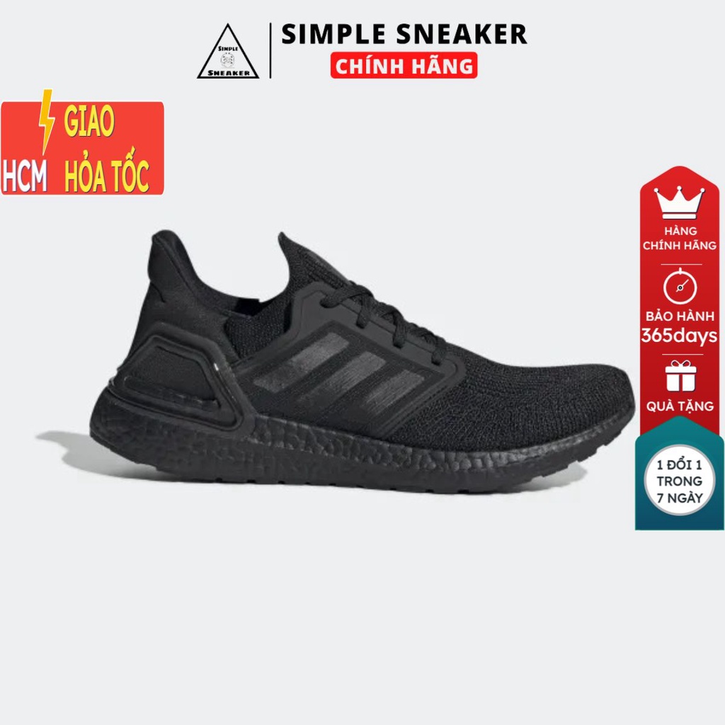 Giày Ultra Boost 20 Chính Hãng🔴FREESHIP🔴Adidas Ultraboost 20 Triple Black- Giày Adidas Chạy Bộ Tốt Nhất Thế Giới EG0691