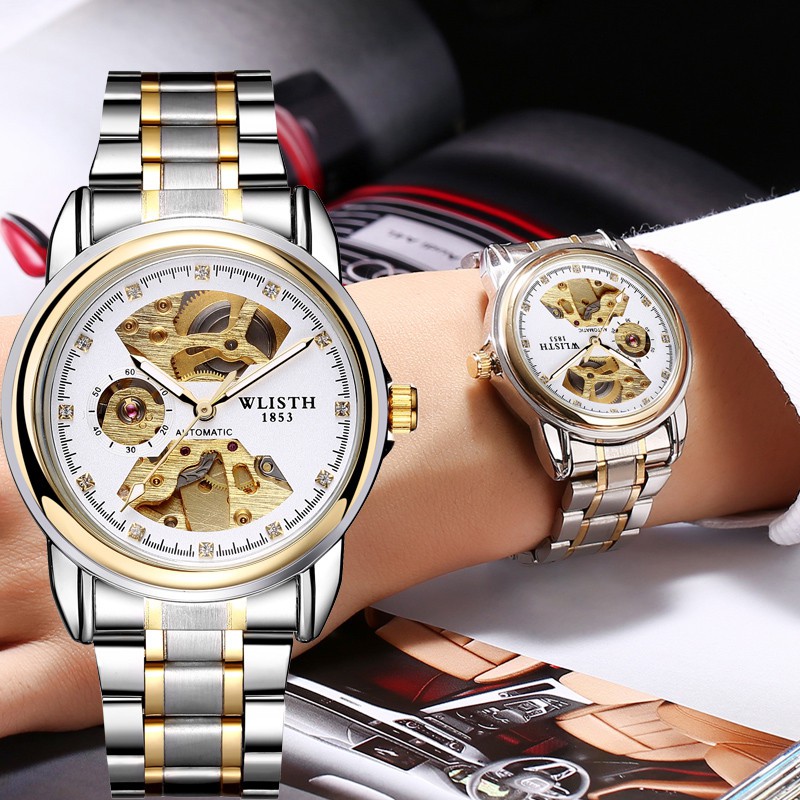 WLISTH Brand Chính Hãng Đồng Hồ Cơ Automatic Dây Thép Không Gỉ Thời Trang Cho Nam Cá Tính Đồng Hồ Tự Động