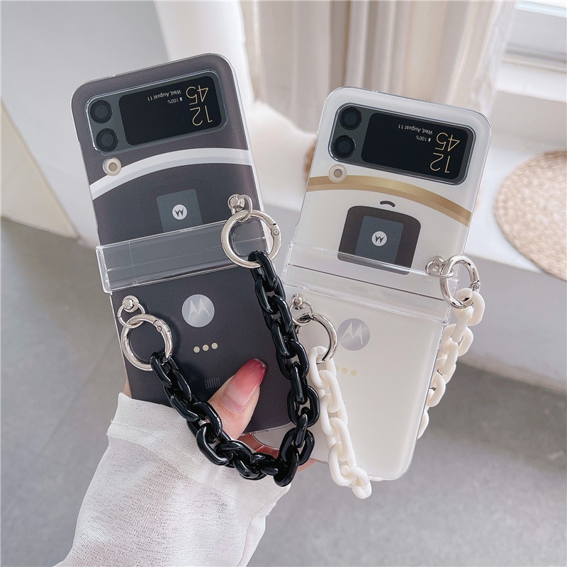 Ốp Điện Thoại Trong Suốt Chống Sốc In Hoạt Hình Dễ Thương Cho Samsung Galaxy Z Flip 4 Z Flip 3 Zflip 3 Kèm Dây Đeo Cho Samsung Z Flip 4 Flip 3