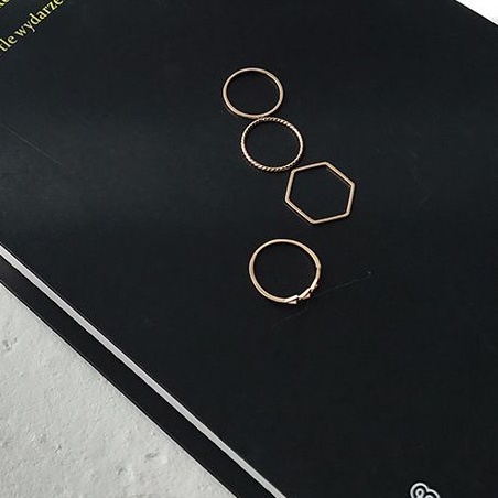 [HOT] SET NHẪN 4 CHIẾC THÉP KHÔNG GỈ THỜI TRANG CÁ TÍNH UNISEX PHONG CÁCH HÀN QUỐC 222SEN04