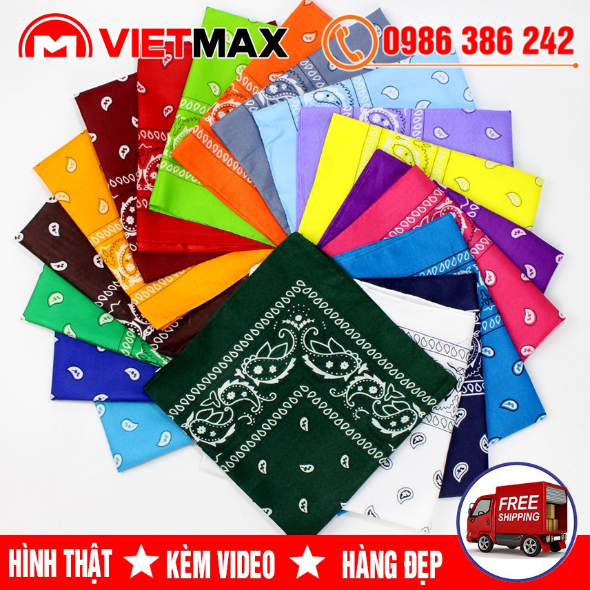 Khăn Turban Bandana Họa Tiết Đa Năng Nam Nữ 55x55 cm