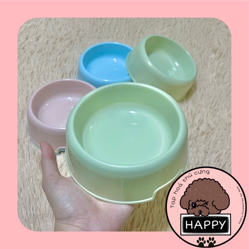 HOẢ TỐC | Bát ăn đơn mini cho chó mèo giá rẻ / Chén đựng thức ăn nhựa tròn cho thú cưng 14cm - Tạp Hoá Thú Cưng Happy