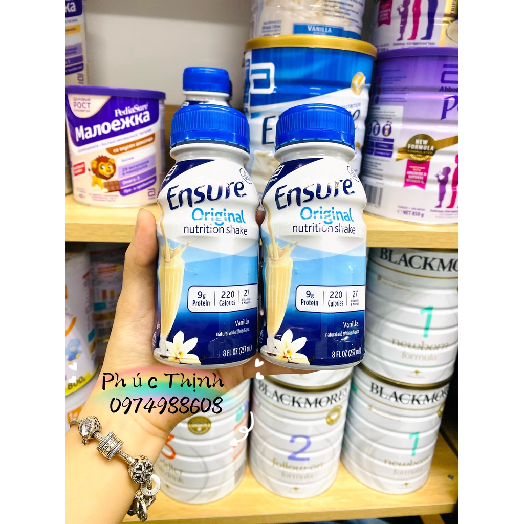 Lốc 6 Chai Sữa Ensure Origina hương Vani 237ml.( Date t6/2023)