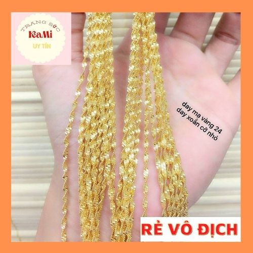 ( Giá sỉ) Dây chuyền xoắn xi mạ vàng màu 24