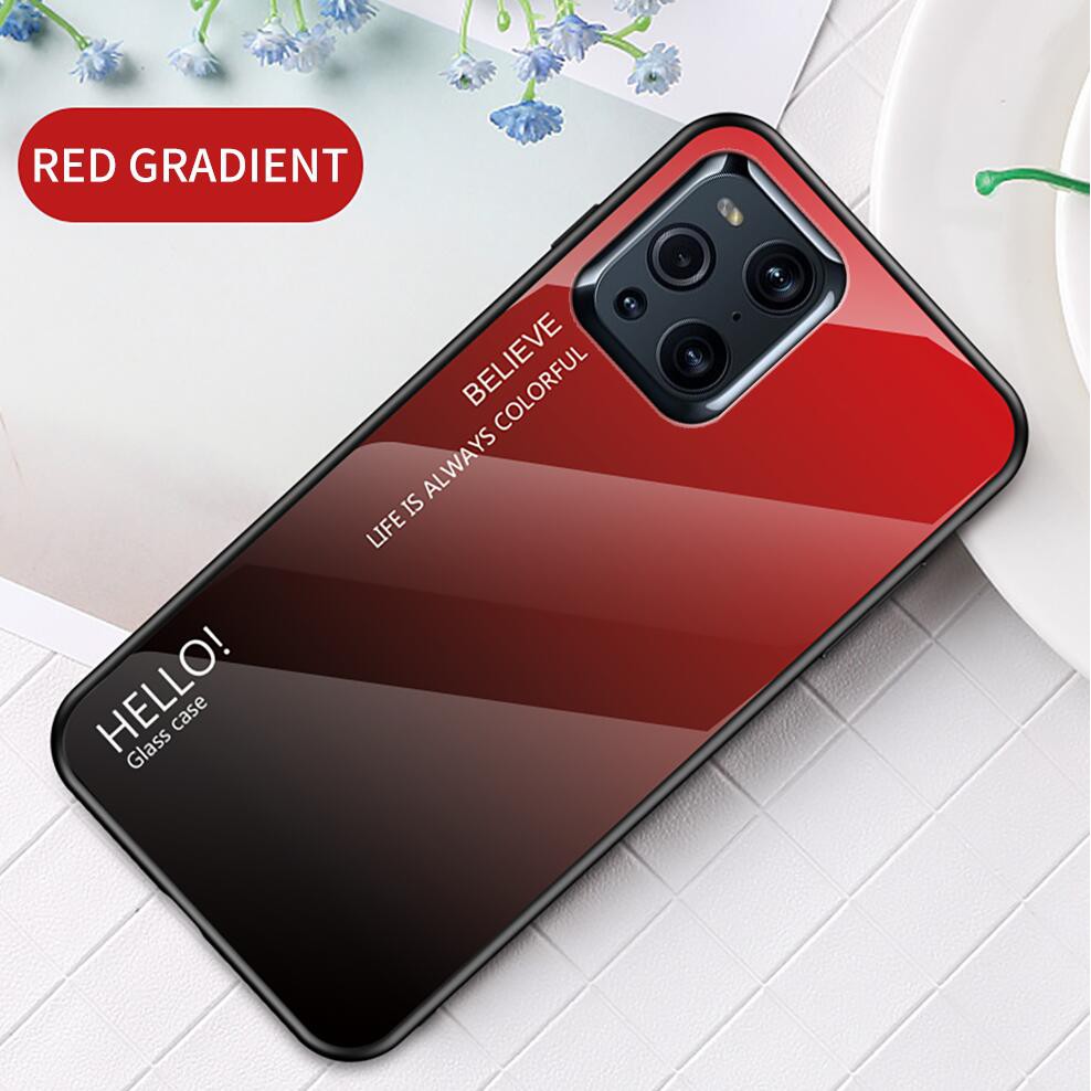 ốp điện thoại Kính Cường Lực Chống Sốc Màu Gradient Cho Oppo Find X3 / Pro