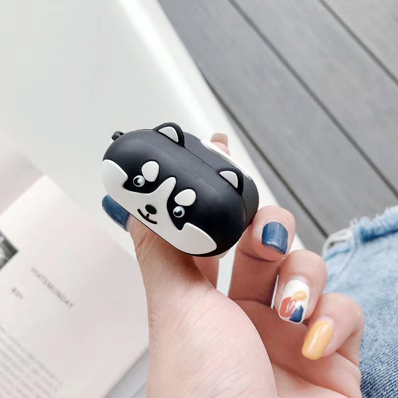 Vỏ Airpod 1 2 Pro Chó Husky Nằm Siêu Dễ Thương Vỏ Case Đựng Airpods Bằng Silicon Thế Hệ Mới