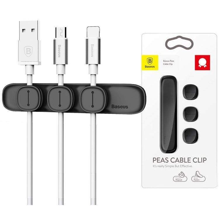 Kẹp cố định dây cáp Baseus Peas Cable Clip ACWDJ-01/03/09 giữ gọn gàng bàn làm việc văn phòng gia đình giá rẻ chính hãng