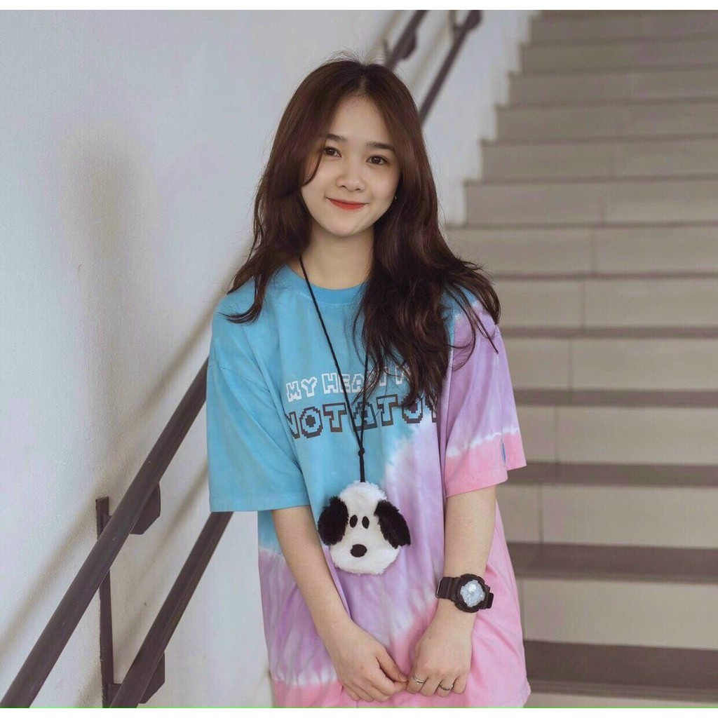 [FREE SHIP] Áo Thun Nam Nữ Loang Xanh Tím Hồng From Rộng Unisex Chất Mát ZUKABEO