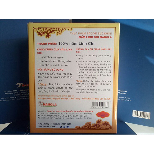 Nấm Linh Chi Nông Lâm NANOLA 200g