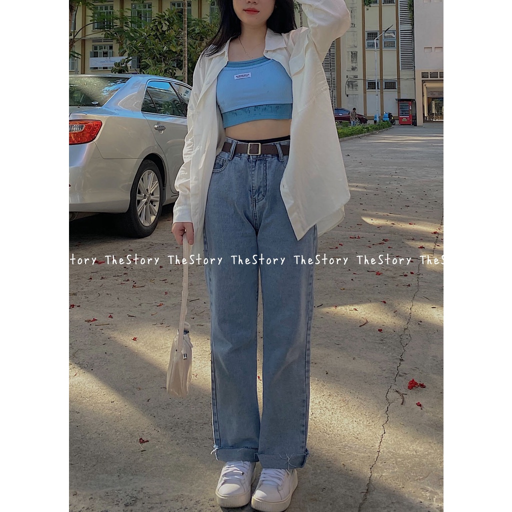 [STR] Quần jean dài kèm nịt Q543