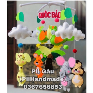 (SẴN)🦁🦒🌴🦜🌞🐘 TREO NÔI CHO BÉ YÊU HANDMADE VẢI NỈ CỰC XINH 🥰🥰