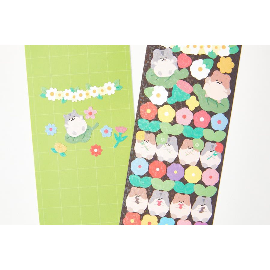 Set 2 Tấm Sticker ARTBOX Hàn Quốc Hình Chuột Hamster Và Hoa Xinh Xắn