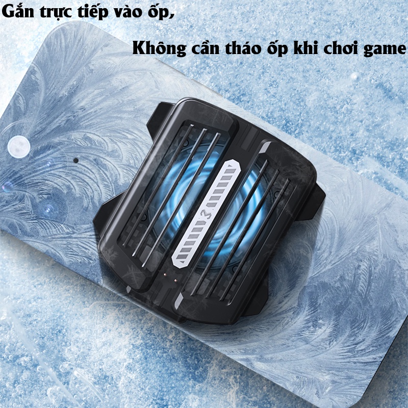 Quạt tản nhiệt sò nóng lạnh có pin DL12 - Quạt siêu lạnh có đèn LED hiển thị nhiệt độ dành cho điện thoại FTMOBILE