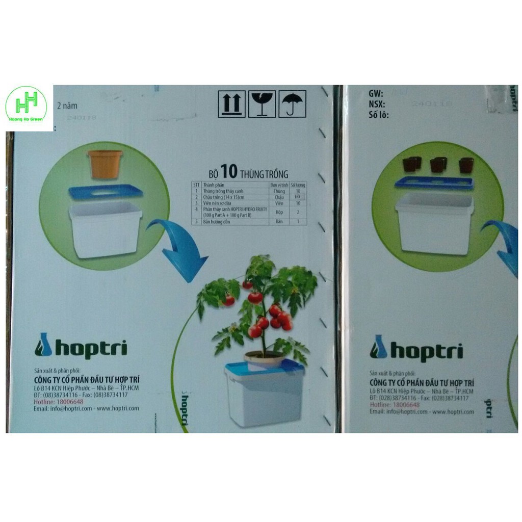 Bộ 2 thùng trồng thủy canh cho cây ĂN QUẢ Hoptri Growbox Fruity Kit 10