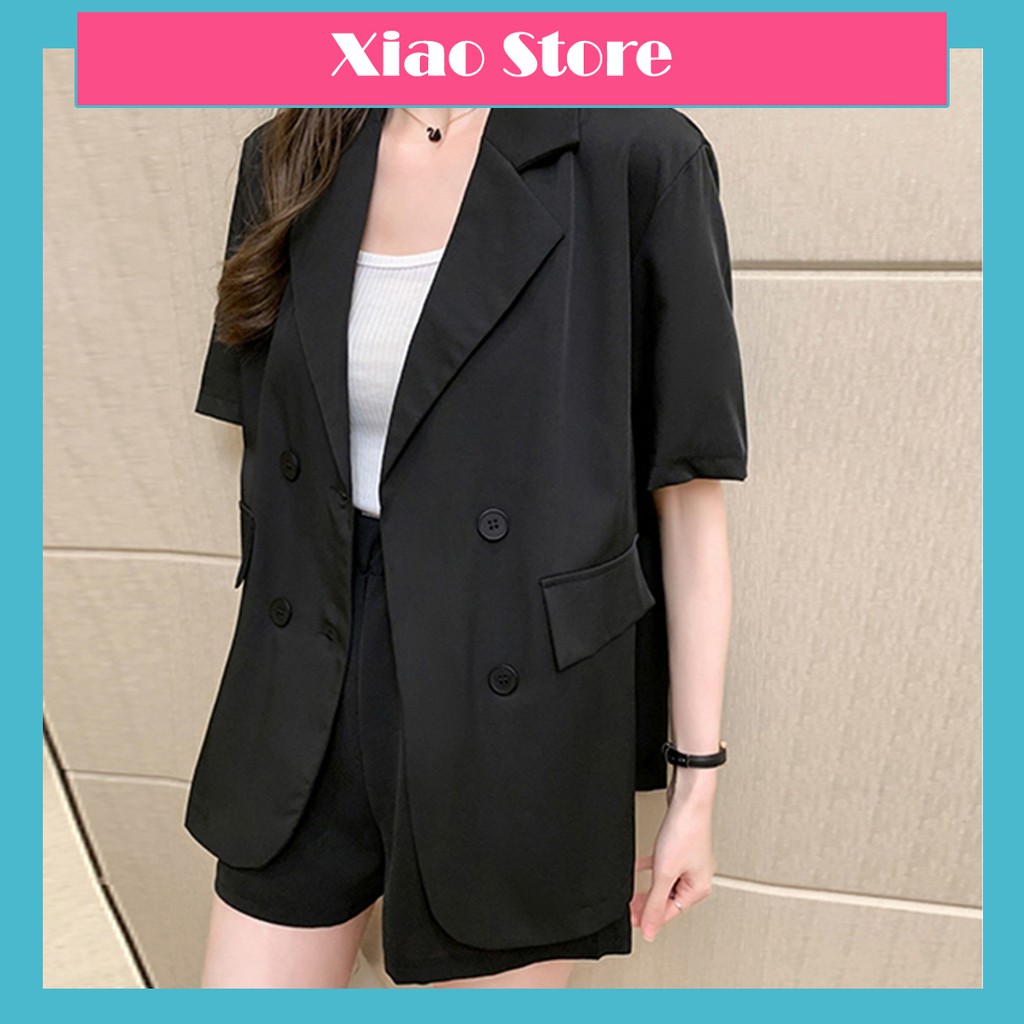 Áo blazer ngắn tay thời trang Hàn quốc/Áo blazer ngắn tay túi nắp - Áo Blazer ngắn tay thời trang Hàn Quốc dễ phối