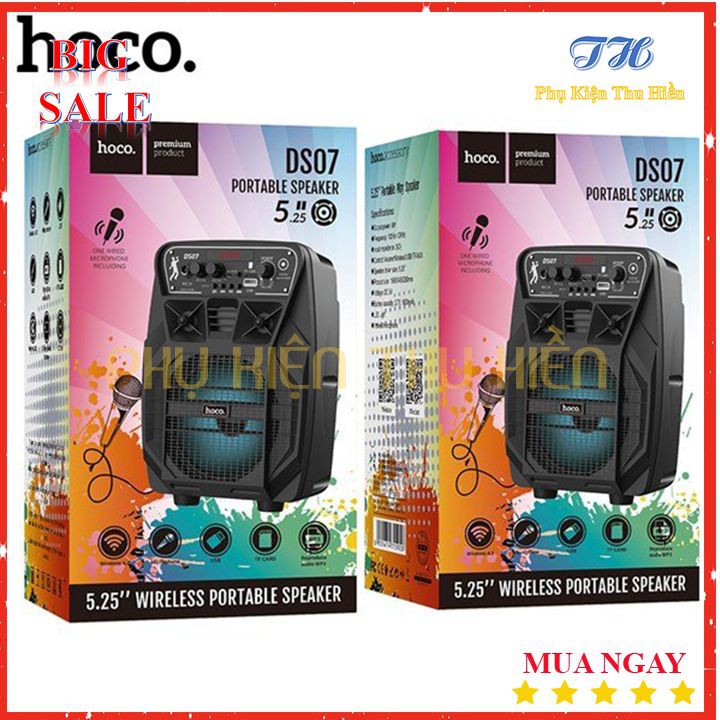 Loa Karaoke Mini Hoco DS07+ Tặng Kèm Micro Có Dây