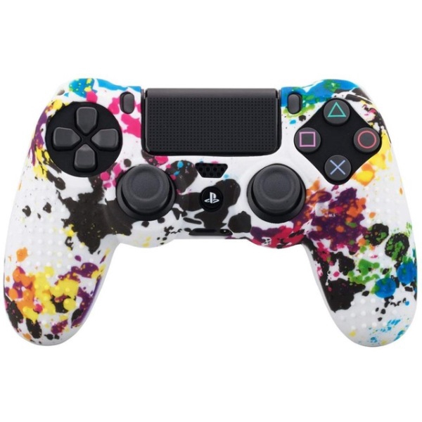 Camouflage Case Graffiti Studded Dots Silicone Rubber Gel Skin for Sony PS4 Slim/Pro Controller