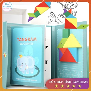 Sổ ghép hình Tangram gắn nam châm cho bé - Đồ chơi kích thích sự sáng tạo - MO139