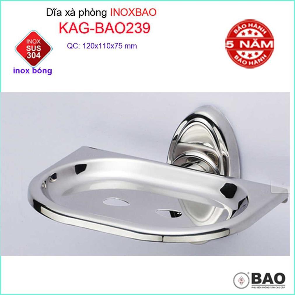 Dĩa đựng xà bông inox 304, dĩa xà phòng Inox Bảo KAG-BAO239