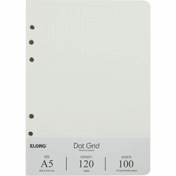 Ruột sổ giấy KLONG⚡FREE SHIP⚡ refill sổ còng Dot Grid A5 100 tờ MS 997