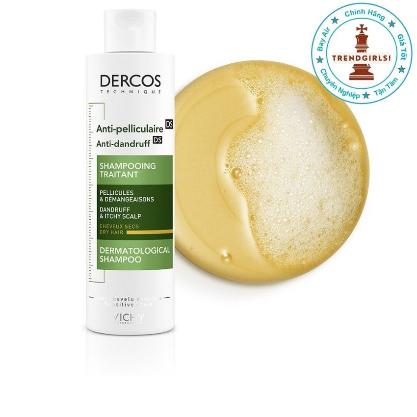 Dầu Gội đầu Ngăn Gàu Và Ngứa Cho Tóc Khô Xơ Vichy Dercos Technique Anti-Dandruff Dermatological Shampoo 390ml của Pháp