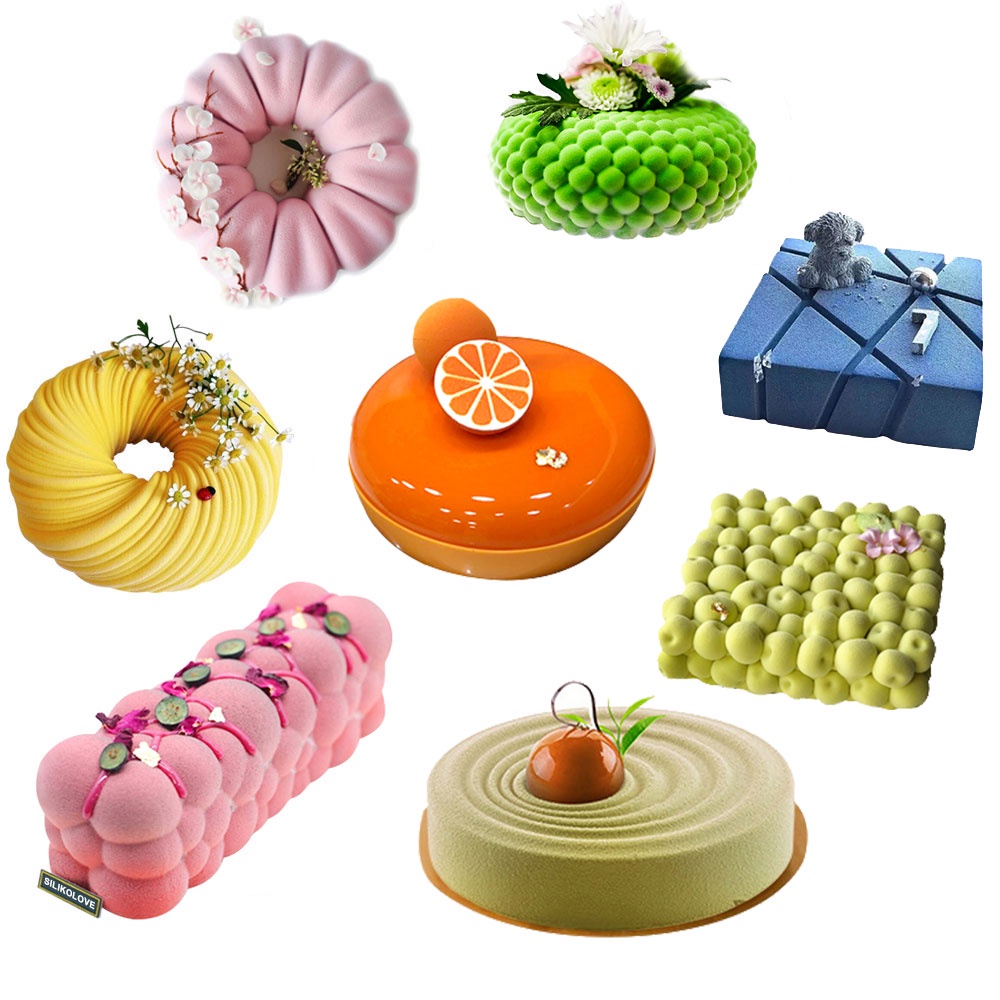 Khuôn Silicone 29 Ngăn Tạo Hình Làm Bánh Mousse/Bánh Mousse Hình Gấu Nâu 3D