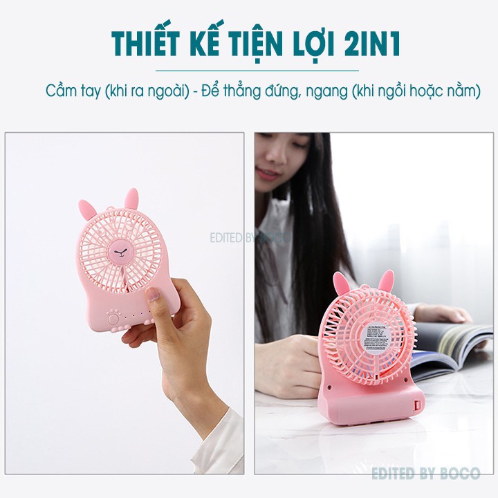 Quạt sạc cầm tay mini 3 tốc độ Small Fan đáng yêu