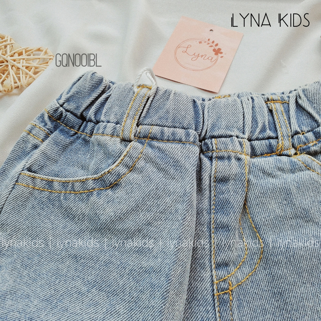 Quần Short Jean Bé Gái Mặt Cười Cute GQN001BL | Lynakids