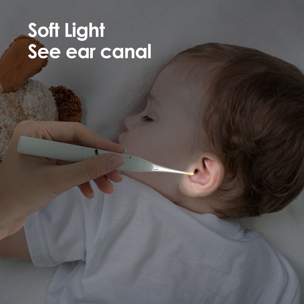 Bộ Dụng Cụ Lấy Ráy Tai Bằng Thép Không Gỉ Có Đèn LED Tiện Dụng Cho Trẻ Em