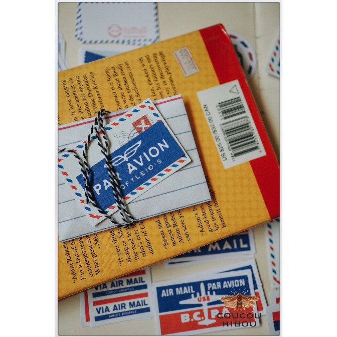 HỘP STICKER LABEL 60 MIẾNG- mẫu air mail