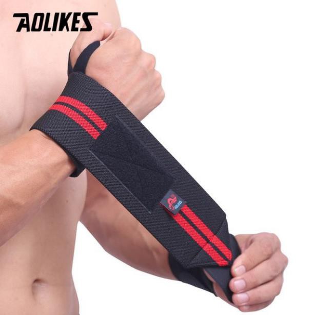 Bảo vệ cổ tay cao cấp Phụ Kiện Gym Aolikes Băng Quấn cổ tay 4 sọc (2 chiếc) (1539).