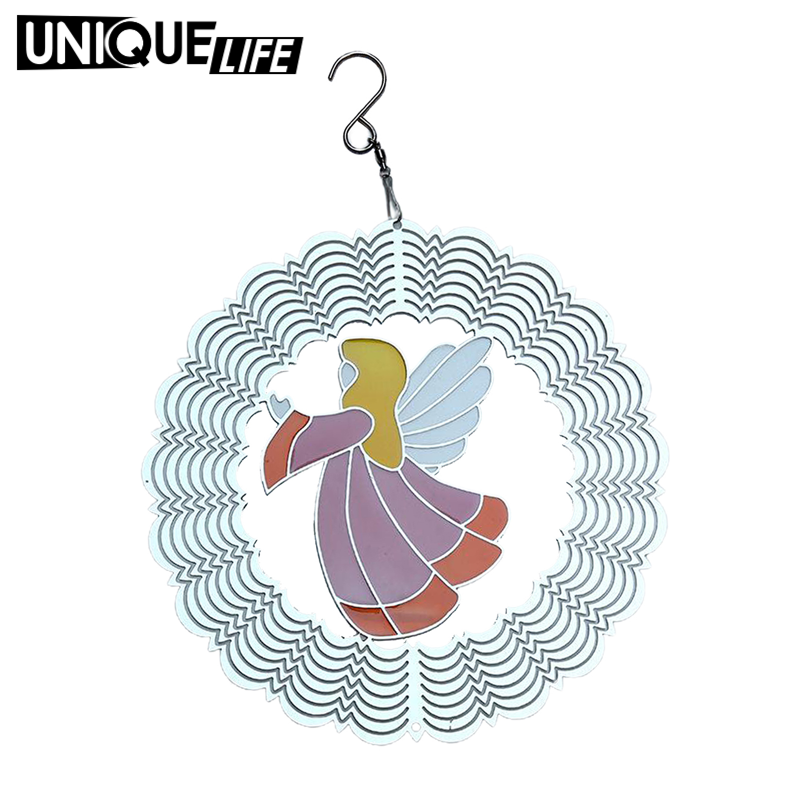 [Unique Life]Wind Spinner Church Porch Yard Wind Chimes Hanging Art Decoration Ornament Style