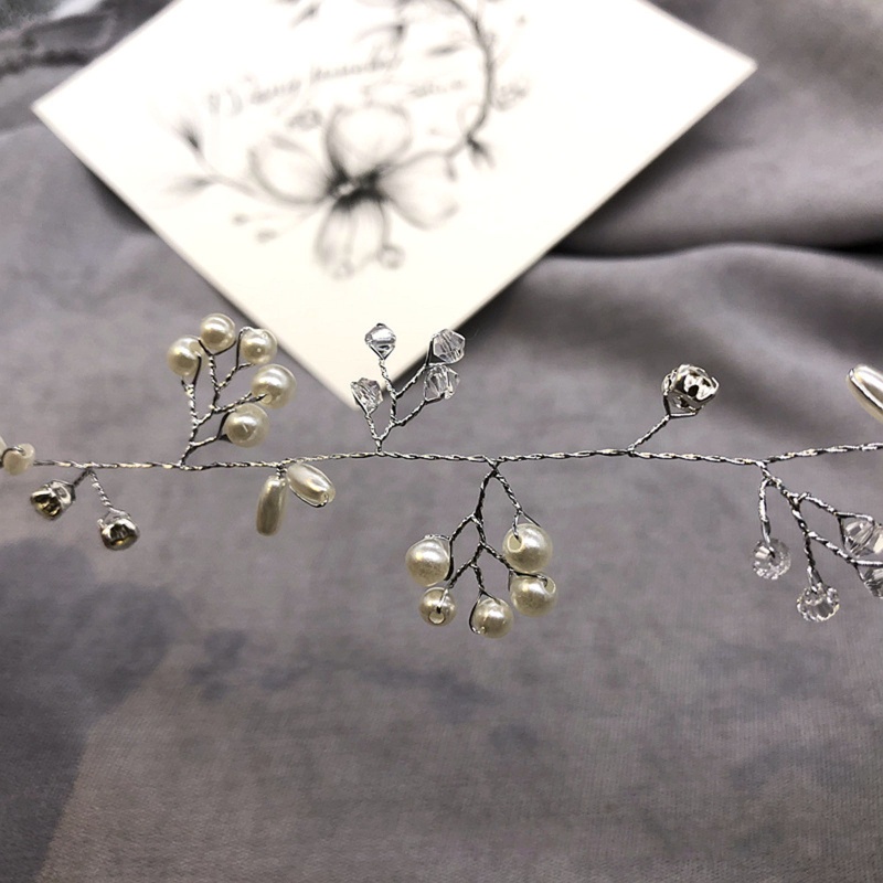 Cài Tóc Đính Hạt Ngọc Trai Màu Bạc Dành Cho Nữ