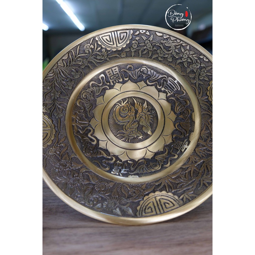 ĐĨA ĐỒNG THỜ CÚNG LONG PHỤNG DÙNG TRONG THỜ CÚNG TỔ TIÊN - GIA TIÊN