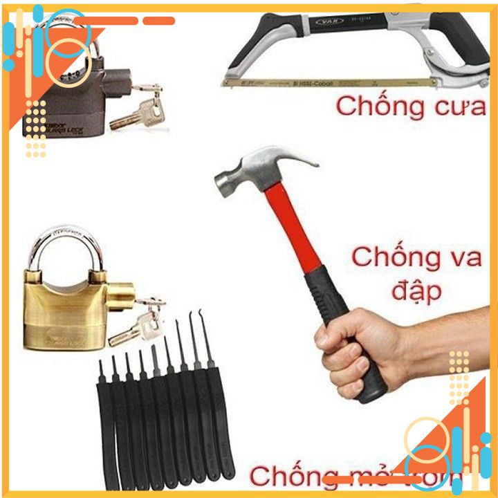 Ổ khóa Kinbar ,Khoá chống trộm xe máy nhà cửa có chuông báo động, chống cắt phá