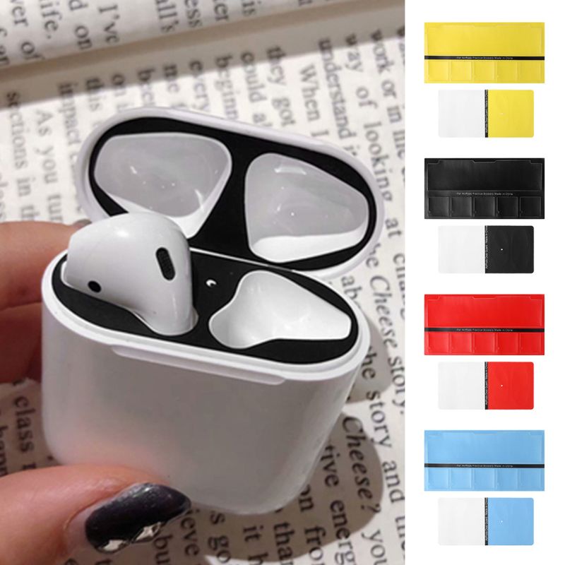 Miếng Dán Kim Loại Chống Bụi Bảo Vệ Hộp Sạc Tai Nghe Bluetooth bonj