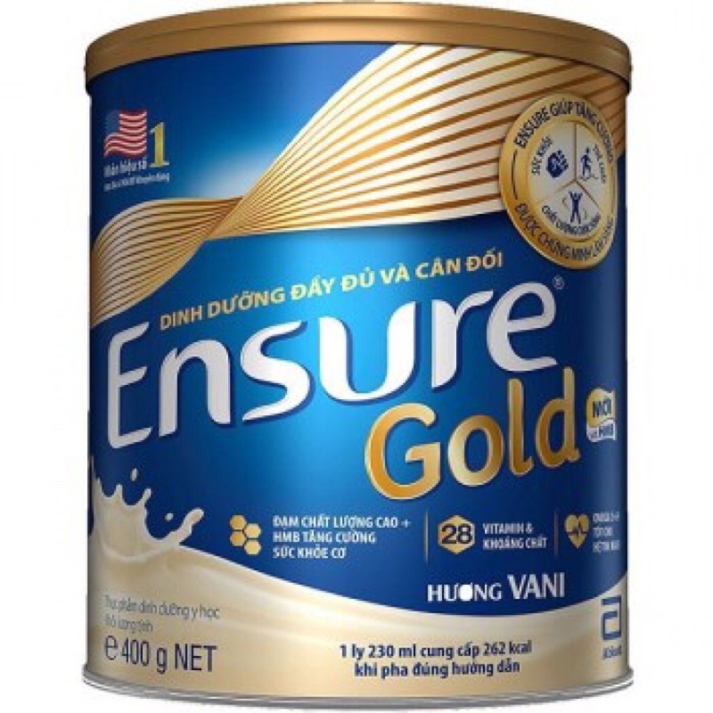 Sữa bột Ensure Abbott của Mỹ với hai kích cỡ (Lon 400g và lon 850g)