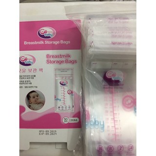 Hộp 50 túi - Túi trữ sữa GB Baby Hàn Quốc 250ml mẫu mới