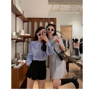 Đầm suông cài cúc cổ sen B-A-M STORE