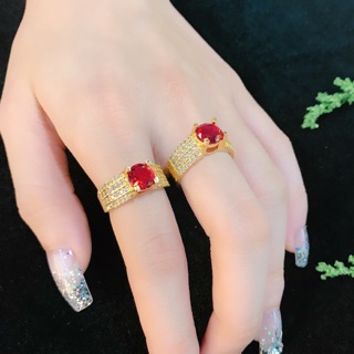 Nhẫn nữ đá đỏ cho mẫu mới